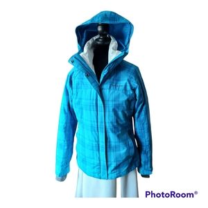 Columbia Interchange 2-in-1 Ski/Snow Jacket Compass Blue Plaid - S